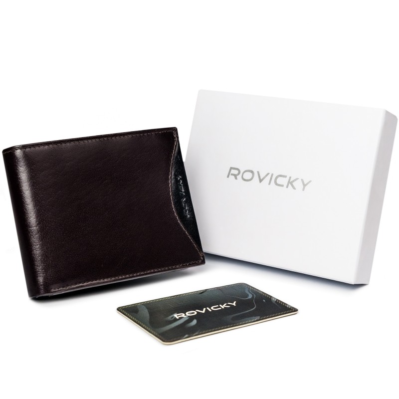 Гаманець чоловічий Rovicky 1567-03-BOR-1393 Brown-Black